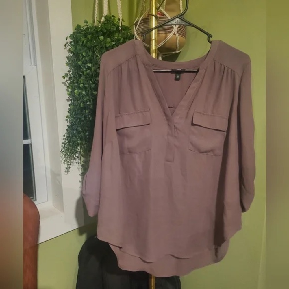 Torrid Pink and Purple Relaxed Buttoned Blouse
